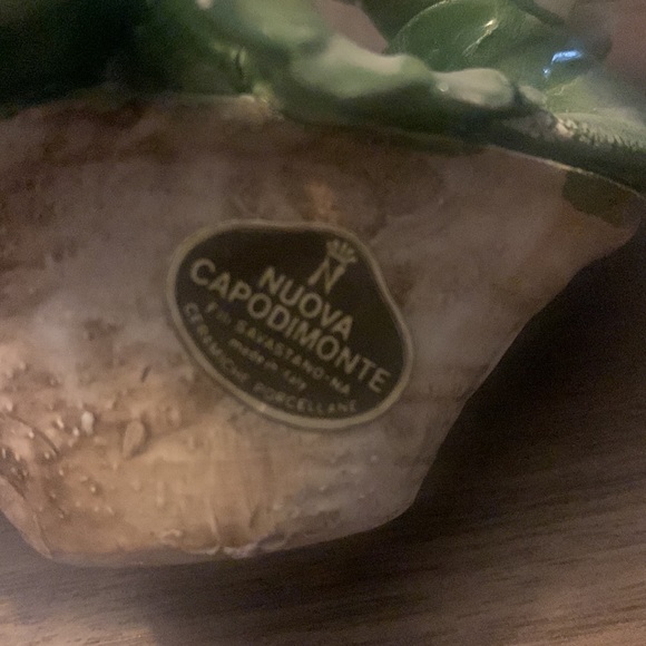 Vintage Nuova Capodimonte Porcelain Mini Basket Pink Yellow Flowers - Picture 5 of 7